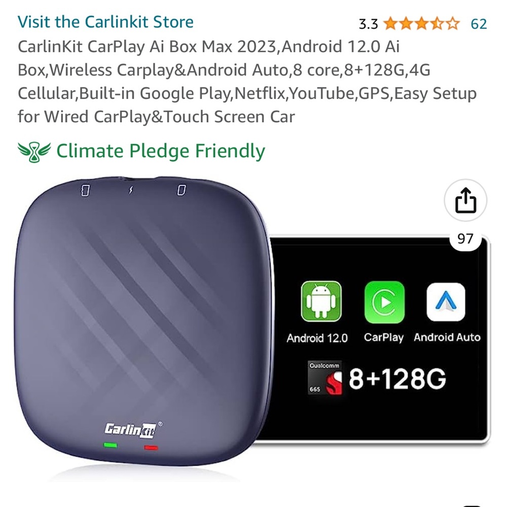 Carlinkit Wireless Carplay Ai box Max 2023